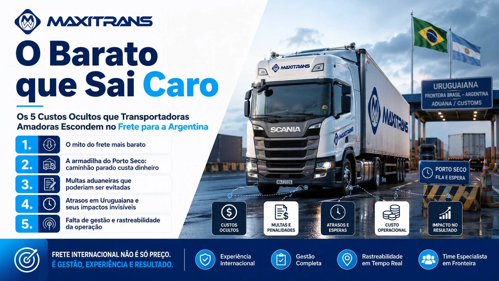 O Barato que Sai Caro: Os 5 Custos Ocultos que Transportadoras Amadoras Escondem no Frete para a Argentina