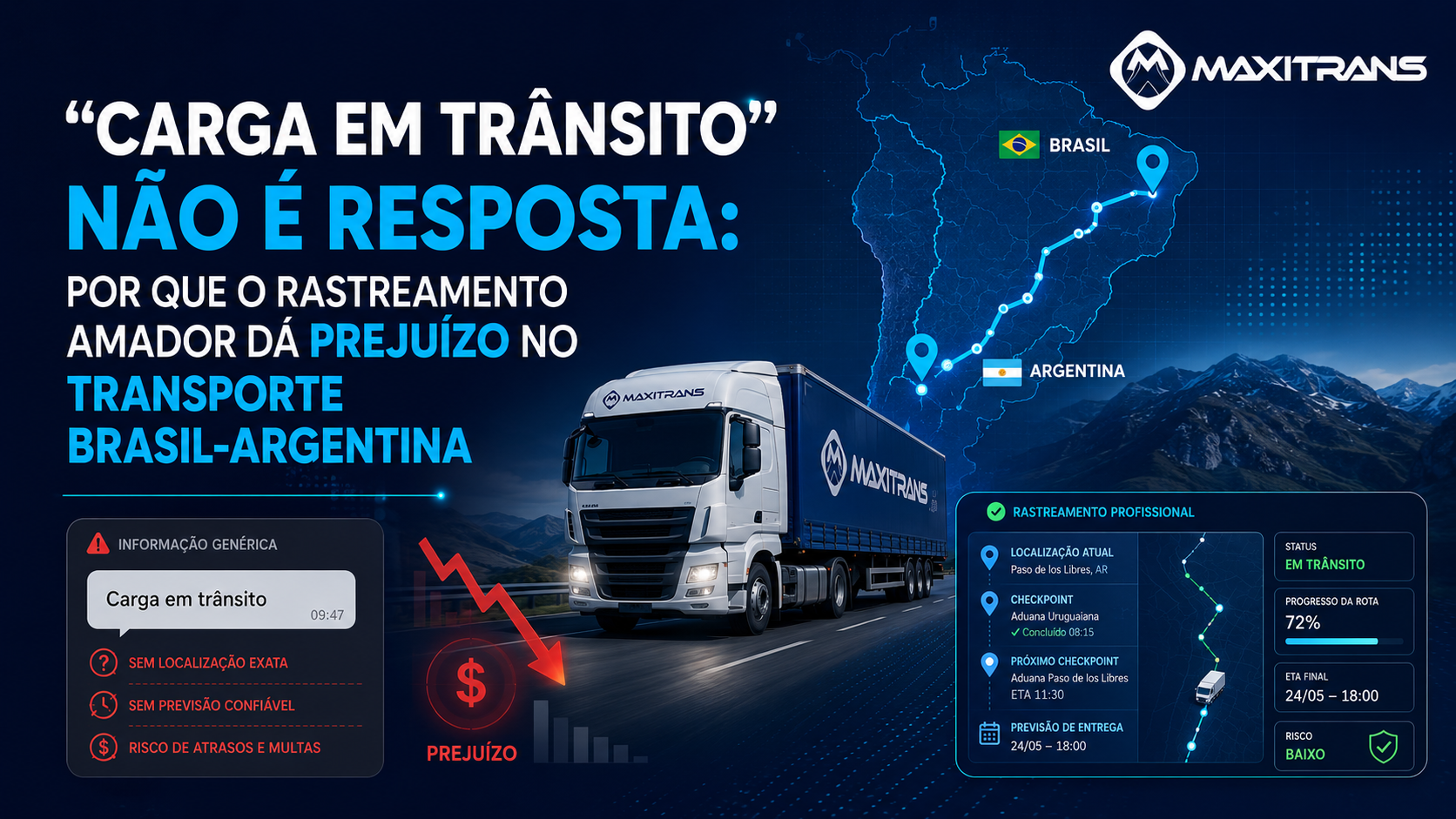 “Carga em Trânsito” Não É Resposta: Por Que o Rastreamento Amador Dá Prejuízo no Transporte Brasil-Argentina